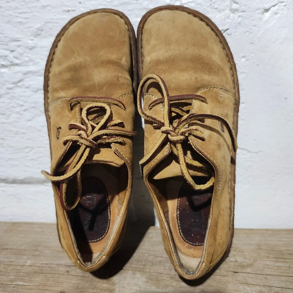 Born Sequoia Leather Lace Up Oxfords Shoes Womens 7 EU 38 Handcrafted Gorpcore